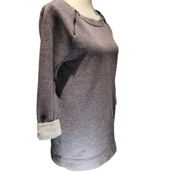 Ann Taylor Loft Grey Zipper Accented Sweatshirt Size Small - Picture 3 of 9